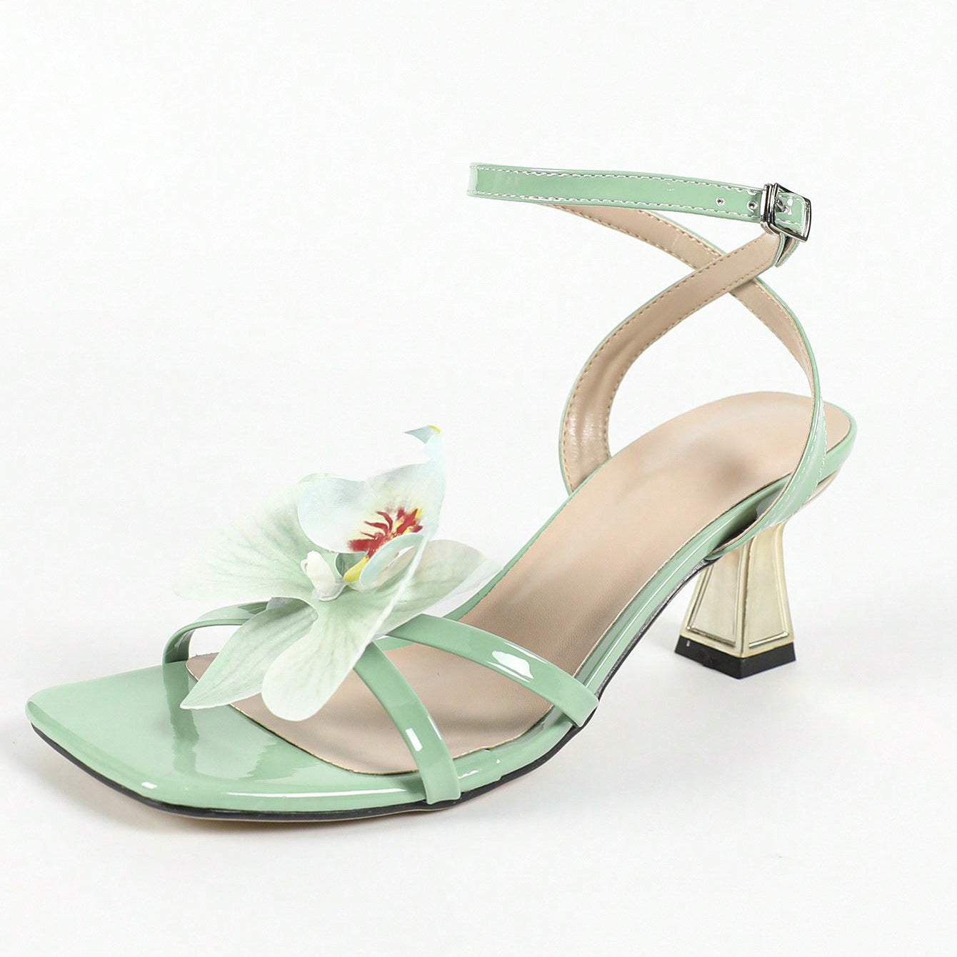Orchid Embellished Sculptural Heel Sandals